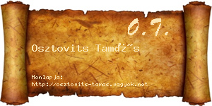 Osztovits Tamás névjegykártya